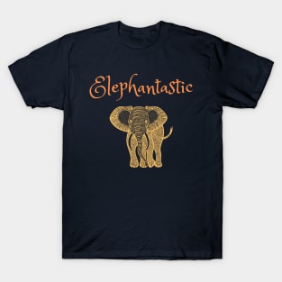 Elephantastic - orange and yellow T-Shirt